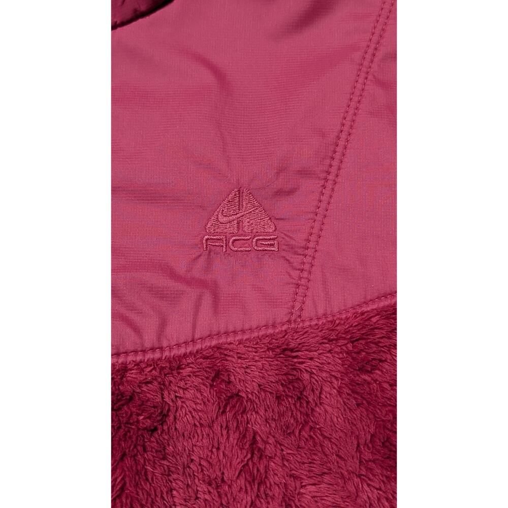Nike ACG Women’s Fleece Jacket L Pink Full Zip High Loft Sherpa Nylon Panels - Picture 5 of 13